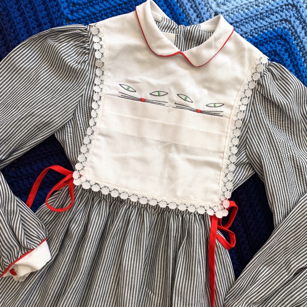 Vintage Ruth of Carolina Cat Eyes Striped Dress
